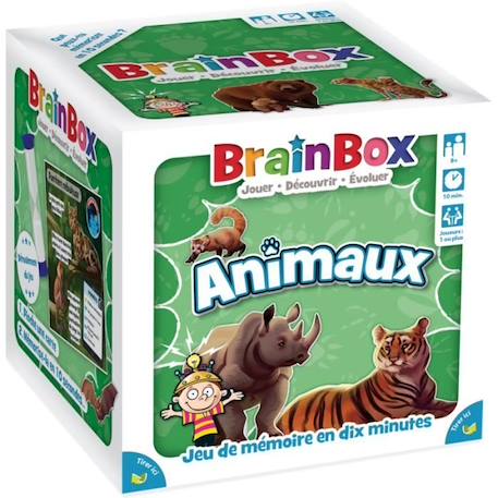 Jeu de société - BrainBox - Animaux - Jeu d'observation et de mémoire - 1 joueur ou plus - 8 ans et + BLANC 1 - vertbaudet enfant 