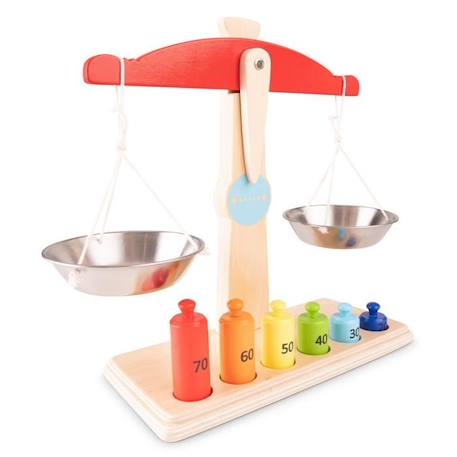 Balance en bois pour enfant - NEW CLASSIC TOYS - avec 6 poids - jouet d'imitation BEIGE 2 - vertbaudet enfant 