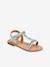 Sandales cuir enfant à scratchs Ibiscus PAR M. BELARBI argent+corail 1 - vertbaudet enfant 