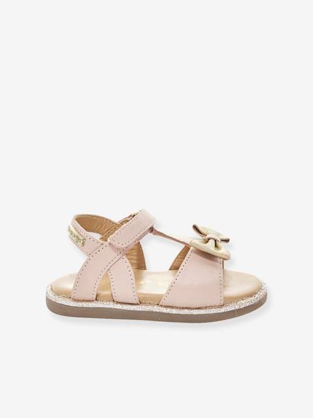 Sandales cuir bébé à scratchs Izorro PAR M. BELARBI beige doré+rose 5 - vertbaudet enfant 