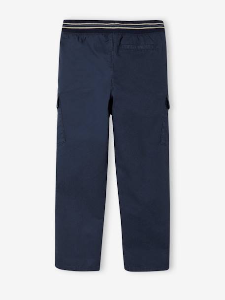 Pantalon style cargo facile à enfiler garçon bleu nuit+sable 4 - vertbaudet enfant 