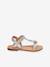 Sandales cuir enfant à scratchs Ibiscus PAR M. BELARBI argent+corail 2 - vertbaudet enfant 