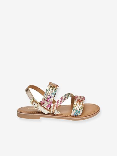 Sandales cuir enfant Bamako BY M. BELARBI argent+multicolore 5 - vertbaudet enfant 