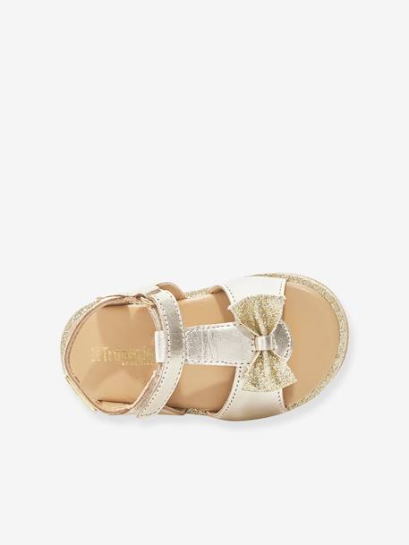 Sandales cuir bébé à scratchs Izorro PAR M. BELARBI beige doré+rose 3 - vertbaudet enfant 