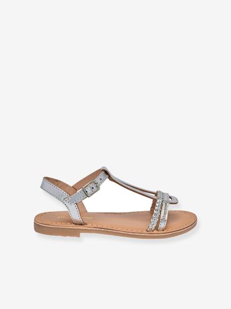 Sandales cuir fille Badou PAR M. BELARBI argent+beige doré+marine 2 - vertbaudet enfant 