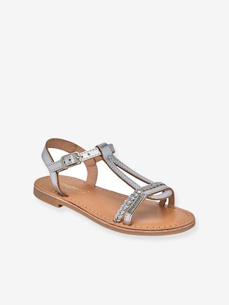 Sandales cuir fille Badou PAR M. BELARBI argent+beige doré+marine 1 - vertbaudet enfant 