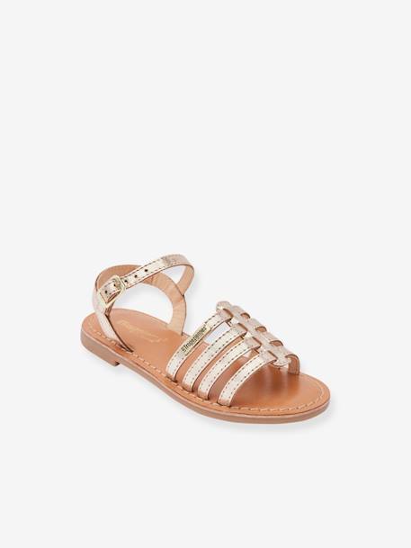 Sandales Berlioz beige doré+fuchsia 1 - vertbaudet enfant 