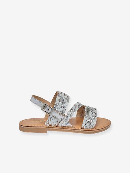 Sandales cuir enfant Bamako BY M. BELARBI argent+multicolore 2 - vertbaudet enfant 
