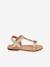 Sandales cuir enfant à scratchs Ibiscus PAR M. BELARBI argent+corail 5 - vertbaudet enfant 