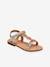 Sandales cuir enfant à scratchs Ibiscus PAR M. BELARBI argent+corail 4 - vertbaudet enfant 