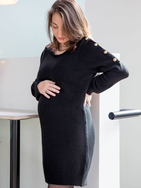 Robe pull de grossesse Lina ENVIE DE FRAISE noir 1 - vertbaudet enfant 