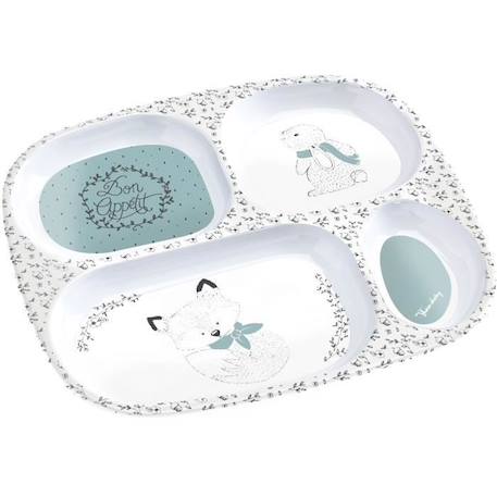 THERMOBABY PLATEAU COMPARTIMENTE FORET BLEU 2 - vertbaudet enfant 