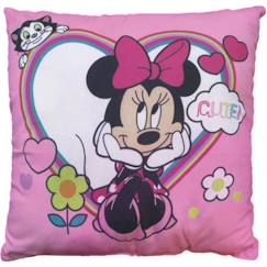 Linge de maison et décoration-Décoration-Matelas de sol, coussin-Coussin imprimé 100% coton, DISNEY MINNIE SHOPPING. Taille : 40x40 cm