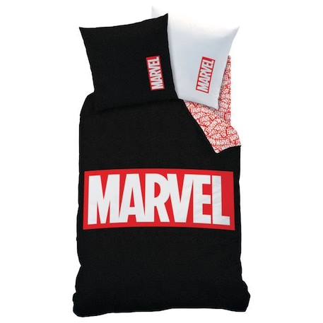 Parure de lit imprimée 100% coton, MARVEL HOME IDENTITY. Taille : 140x200 cm NOIR 2 - vertbaudet enfant 