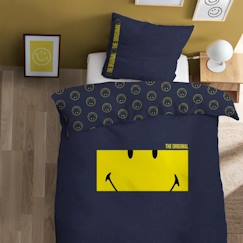 Linge de maison et décoration-Linge de lit enfant-Parure de lit imprimée 100% coton, SMILEY ORIGINAL FRAME. Taille : 140x200 cm