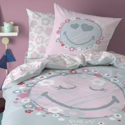 Linge de maison et décoration-Parure de lit imprimée 100% coton, SMILEY WORLD SUMMER FUN 140x200 cm