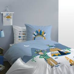 Linge de maison et décoration-Linge de lit enfant-Parure de lit enfant - imprimé fantaisie  - 100% coton 140 x 200 cm Bleu