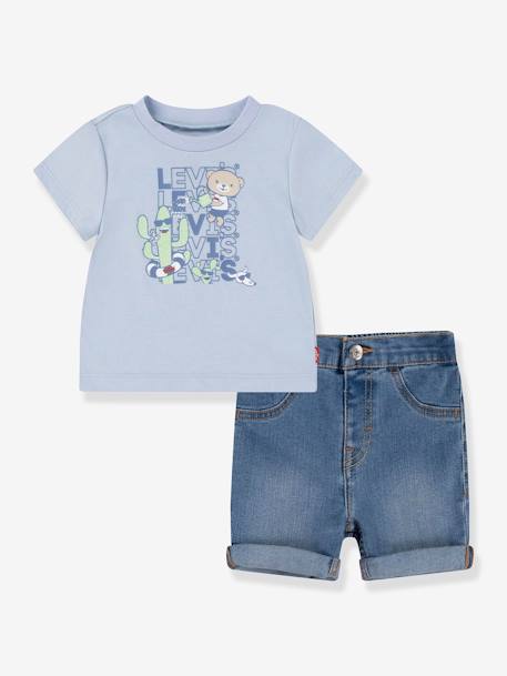 Ensemble short + t-shirt garçon Levi's® bleu ciel 1 - vertbaudet enfant 