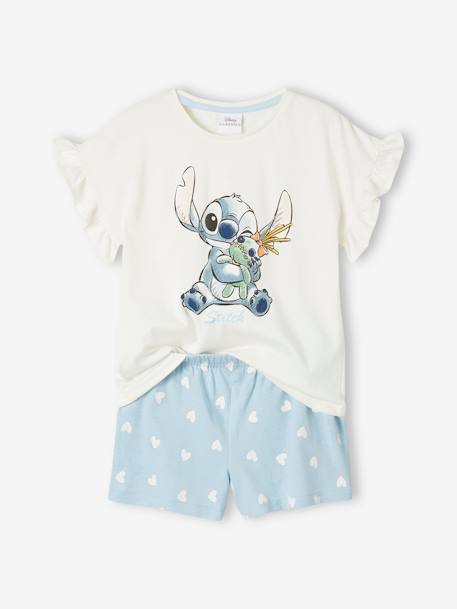 Pyjashort bicolore fille Disney® Lilo et Stitch Blanc/bleu grisé 1 - vertbaudet enfant 