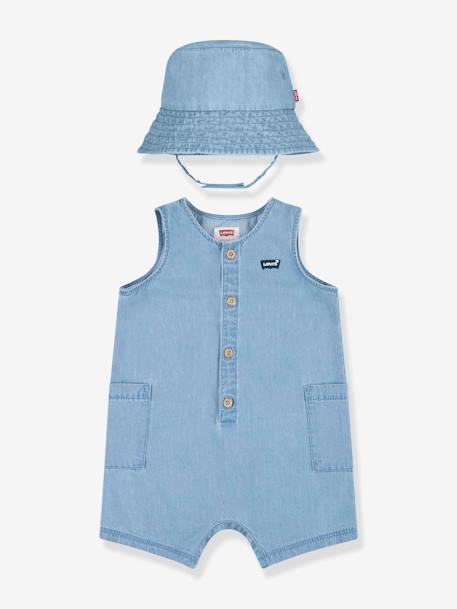 Ensemble combinaison + bob bébé Levi's® denim bleached 1 - vertbaudet enfant 