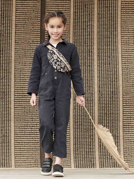 Combinaison fille style worker anthracite 1 - vertbaudet enfant 