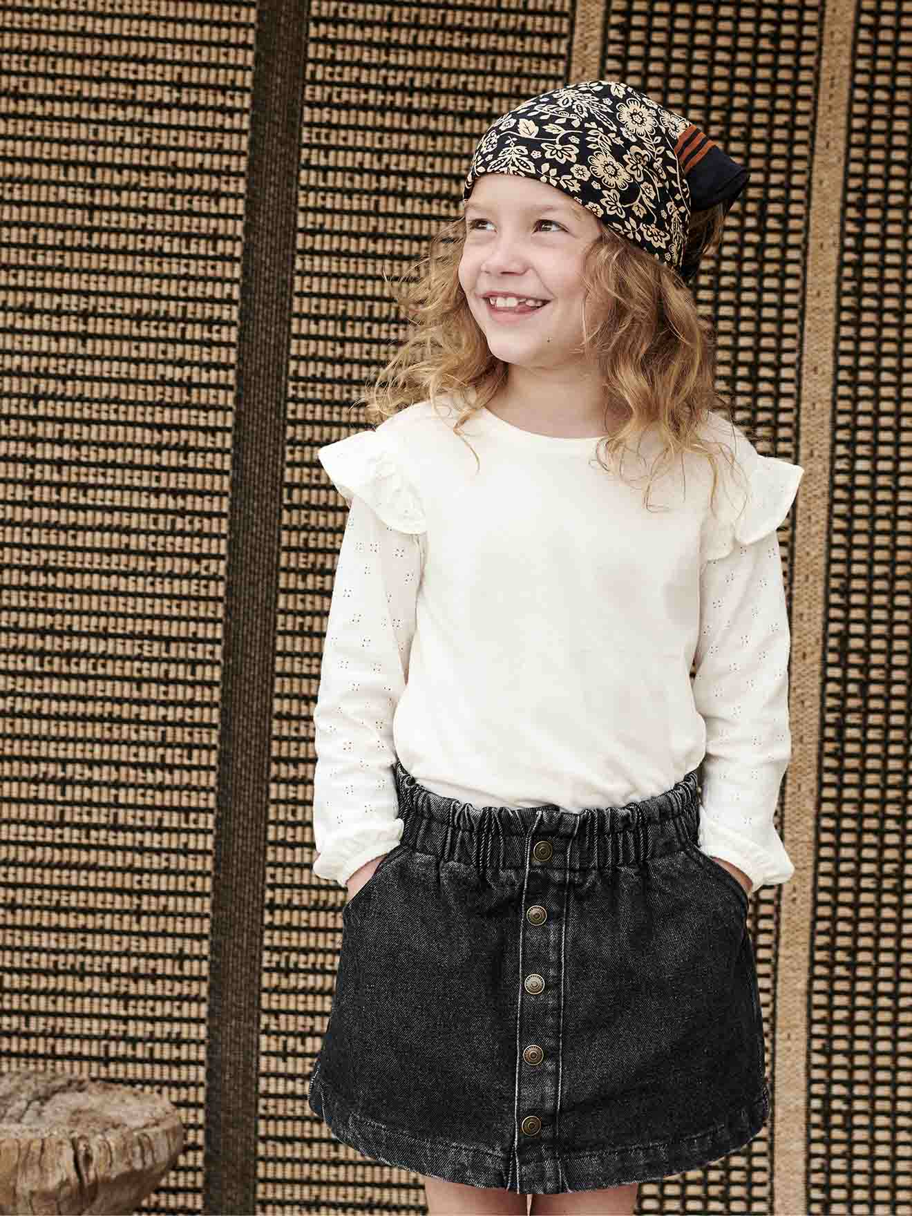 T-shirt Fille Manches Longues Fantaisie - Motifs Romantiques, Détails Brillants, 100% Coton - 4