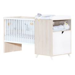 Chambre et rangement-Chambre-Lit bébé, lit enfant-Lit Combiné 120x60 évolutif en 90x190 en bois
