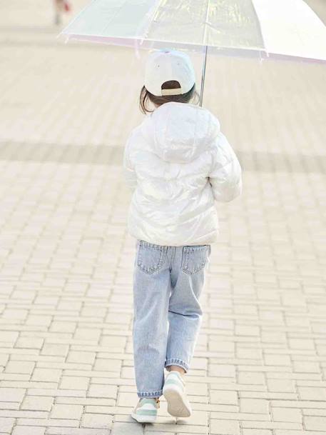 Doudoune fille légère effet brillant écru+métallisée arc-en-ciel 8 - vertbaudet enfant 