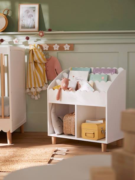 Meuble de rangement 2 cases + étagère-bibliothèque FESTON blanc 1 - vertbaudet enfant 