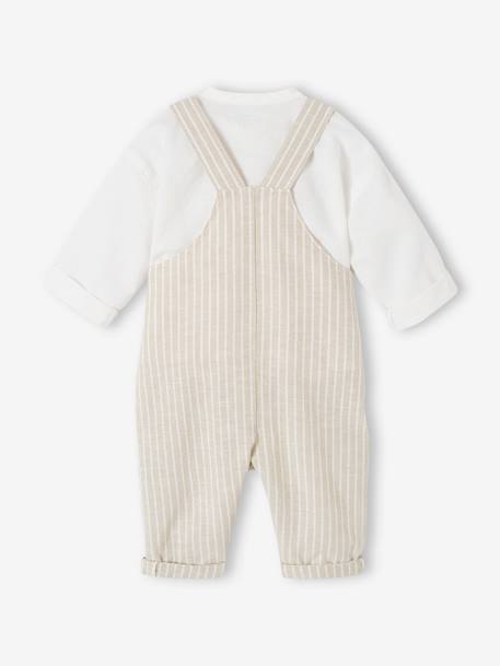 Ensemble cérémonie chemise et salopette naissance en lin et coton argile 5 - vertbaudet enfant 