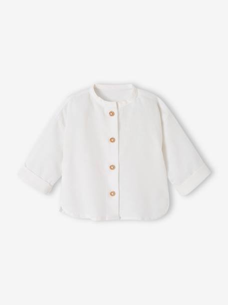 Ensemble cérémonie chemise et salopette naissance en lin et coton argile 3 - vertbaudet enfant 