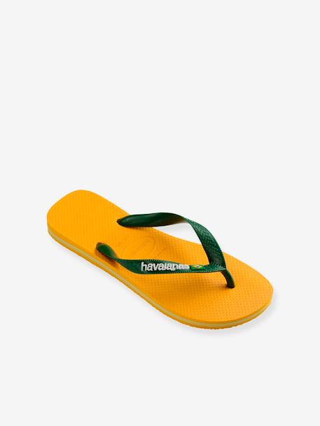 Tongs enfant Brasil Logo jaune+pêche 1 - vertbaudet enfant 