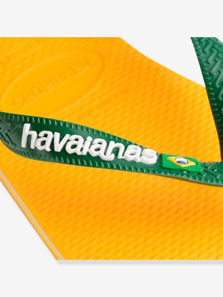 Tongs enfant Brasil Logo jaune+pêche 3 - vertbaudet enfant 
