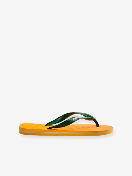 Tongs enfant Brasil Logo jaune+pêche 2 - vertbaudet enfant 