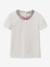 Tee-shirt fille col en tissu Liberty CYRILLUS coton biologique écru 1 - vertbaudet enfant 