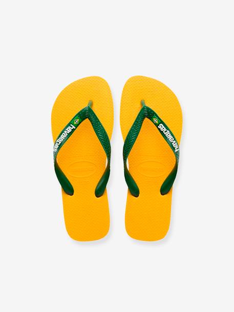 Tongs enfant Brasil Logo jaune+pêche 4 - vertbaudet enfant 