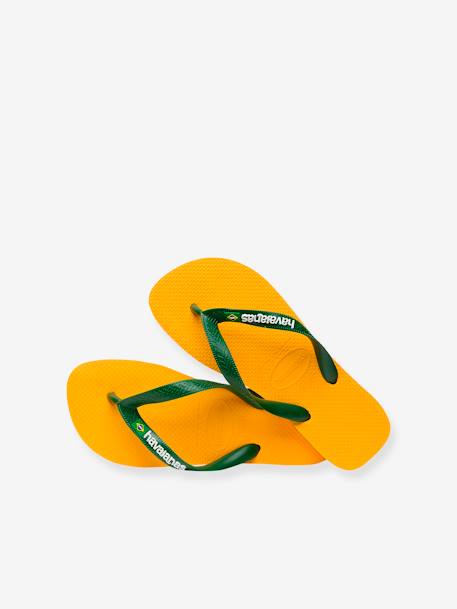 Tongs enfant Brasil Logo jaune+pêche 5 - vertbaudet enfant 