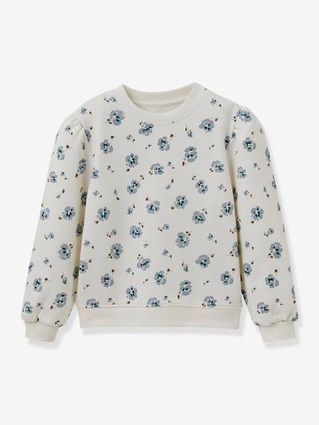 Sweat fille imprimé Pablo Piatti - coton bio CYRILLUS écru 1 - vertbaudet enfant 