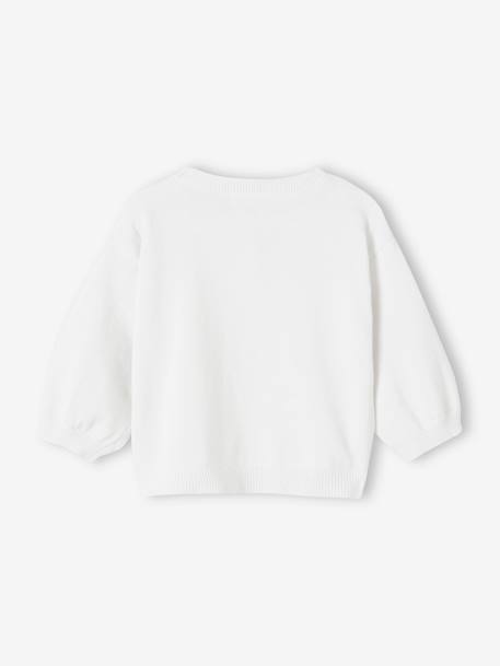 Gilet bébé en tricot broderie coeur blanc+corail 2 - vertbaudet enfant 