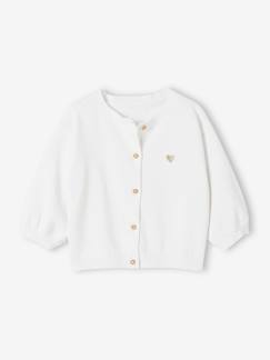 Gilet bébé en tricot broderie coeur  - vertbaudet enfant