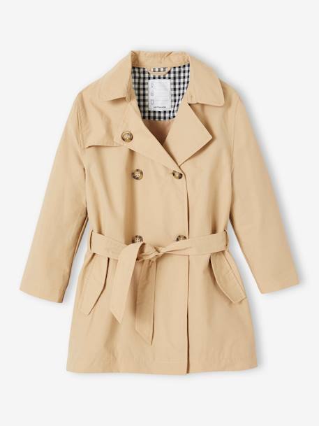 Trench fille avec capuche amovible beige+marine 2 - vertbaudet enfant 