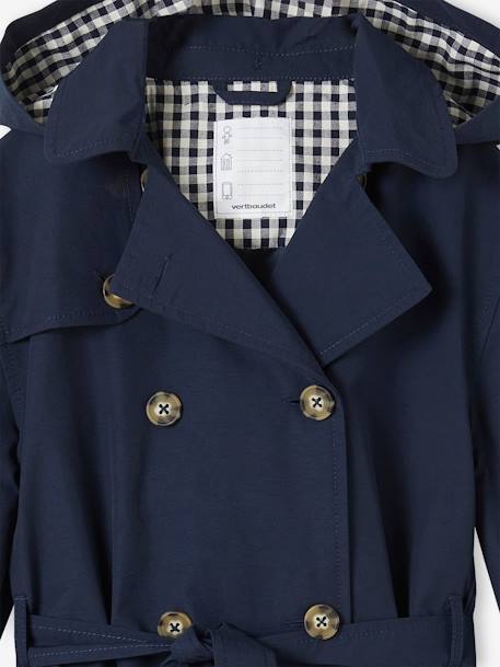 Trench fille avec capuche amovible marine 5 - vertbaudet enfant 