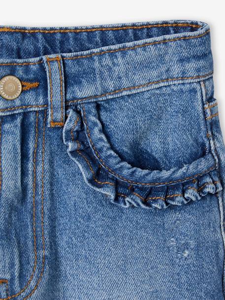 Jean fille droit MorphologiK tour de hanches Medium bleu foncé+stone 7 - vertbaudet enfant 