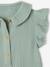 Combinaison bébé fille en gaze de coton manches courtes à volants caramel+vert sauge 8 - vertbaudet enfant 