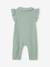 Combinaison bébé fille en gaze de coton manches courtes à volants caramel+vert sauge 7 - vertbaudet enfant 