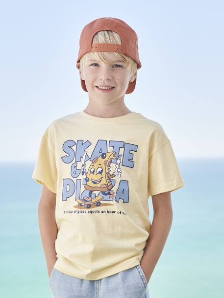 T-shirt motif mascotte garçon jaune+lavande 1 - vertbaudet enfant 