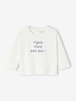 -T-shirt message brodé personnalisable bébé en coton biologique