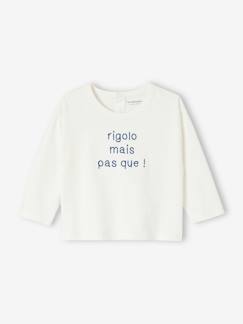 T-shirt message brodé personnalisable bébé en coton biologique  - vertbaudet enfant