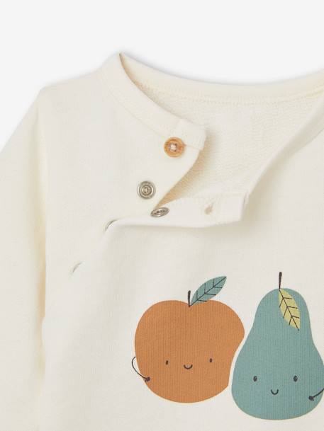 Sweat fruit ouverture devant naissance écru 3 - vertbaudet enfant 