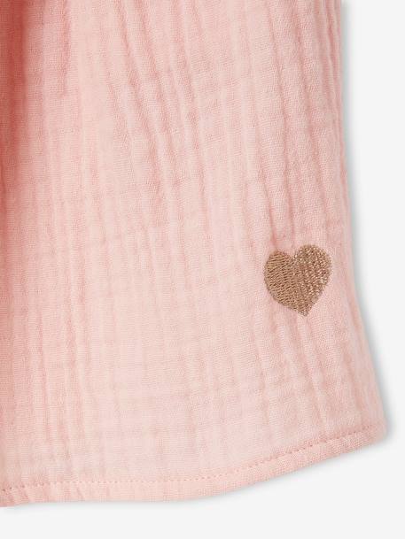 Jupe fille en gaze de coton beige+bleu grisé+rose+vert sauge+vieux rose+violet 11 - vertbaudet enfant 